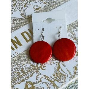 BOGO FREE MOD RED DISC EARRINGS